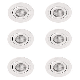 6 x Revive IP65 White Round Tiltable Bathroom Downlights