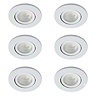 6 x Ellis & Co IP65 LED White Round Tiltable Bathroom Downlights