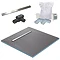 600 Linear 900 x 900 Wet Room Walk In Square Tray Former Kit (End Waste) Large Image