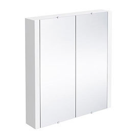 Turin 2-Door Mirror Cabinet (Minimalist White - 617mm Wide) Medium Image