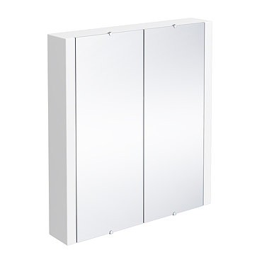 Turin 2-Door Mirror Cabinet (Minimalist White - 617mm Wide) Profile Large Image