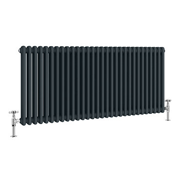 600 x 1340mm Cast Iron Style Traditional 2 Column Anthracite Radiator