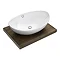 600 x 450mm Dark Wood Shelf with Costa Oval Basin Large Image