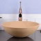 600 x 450mm Dark Wood Shelf with Round Sandstone Basin Standard Large Image