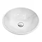 600 x 450mm Dark Wood Shelf with Round White Marble Basin Feature Large Image