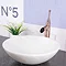600 x 450mm Dark Wood Shelf with Round White Marble Basin Standard Large Image