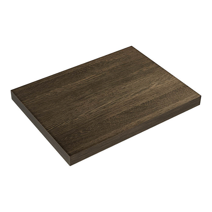 600 x 450mm Dark Wood Shelf with Sol Round Basin Profile Large Image