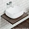600 x 450mm Dark Wood Shelf with Sol Round Basin Standard Large Image