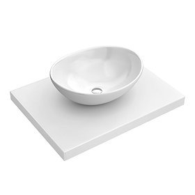 600 x 450mm White Shelf with Casca Basin Large Image