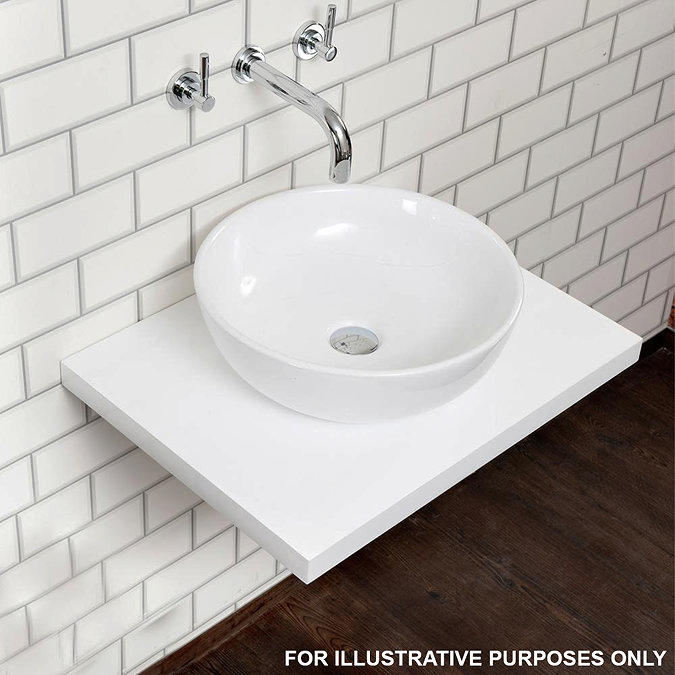 600 x 450mm White Shelf with Miami Basin Standard Large Image