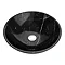 600 x 450mm White Shelf with Round Black Marble Basin Feature Large Image