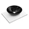 600 x 450mm White Shelf with Round Black Marble Basin Large Image