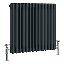 600 x 605mm Cast Iron Style Traditional 3 Column Anthracite Radiator