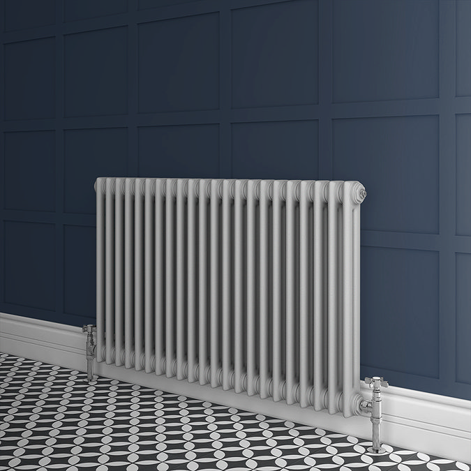 600 x 988mm Cast Iron Style Traditional 2 Column Radiator - Grey