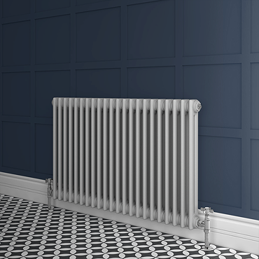 600 x 988mm Cast Iron Style Traditional 2 Column Radiator - Grey