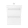 Nova 600mm Vanity Sink With Cabinet - Modern High Gloss White  Profile Large Image