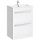 Nova Vanity Sink With Cabinet - 600mm Modern High Gloss White Large Image