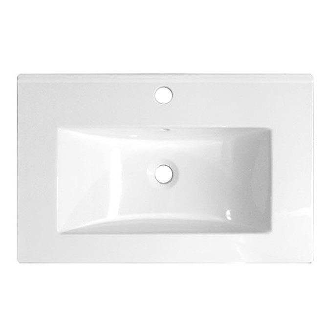 Nova Wall Hung Vanity Sink With Cabinet - 600mm Modern High Gloss White Profile Large Image