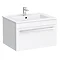 Nova Wall Hung Vanity Sink With Cabinet - 600mm Modern High Gloss White Large Image