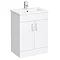 Toreno Vanity Sink With Cabinet - 600mm Modern High Gloss White Large Image