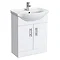 Alaska 650mm Vanity Unit (High Gloss White - Depth 300mm) Large Image