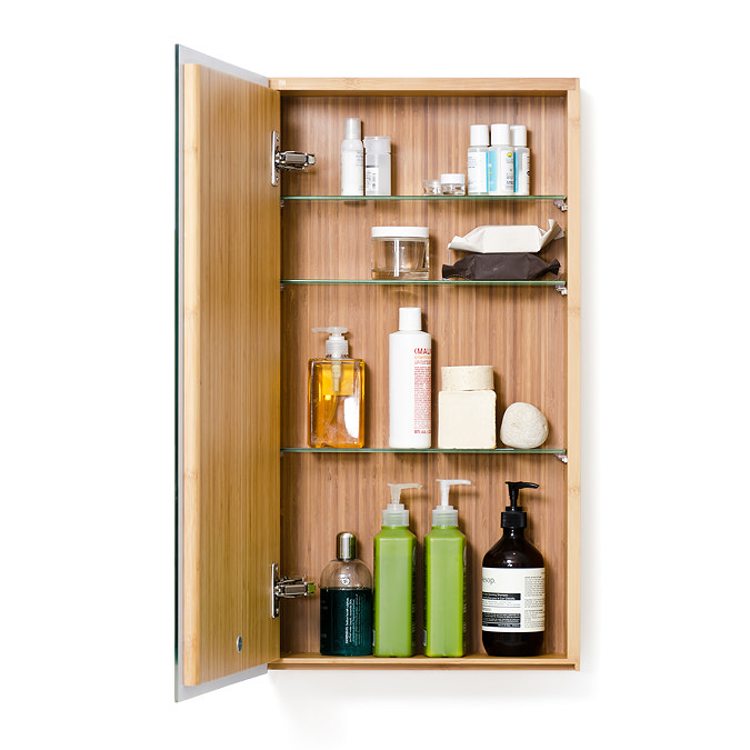 700mm Slimline Mirror Cabinet Bamboo