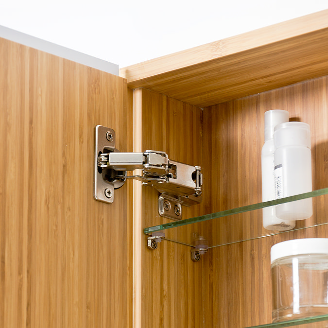 700mm Slimline Mirror Cabinet Bamboo