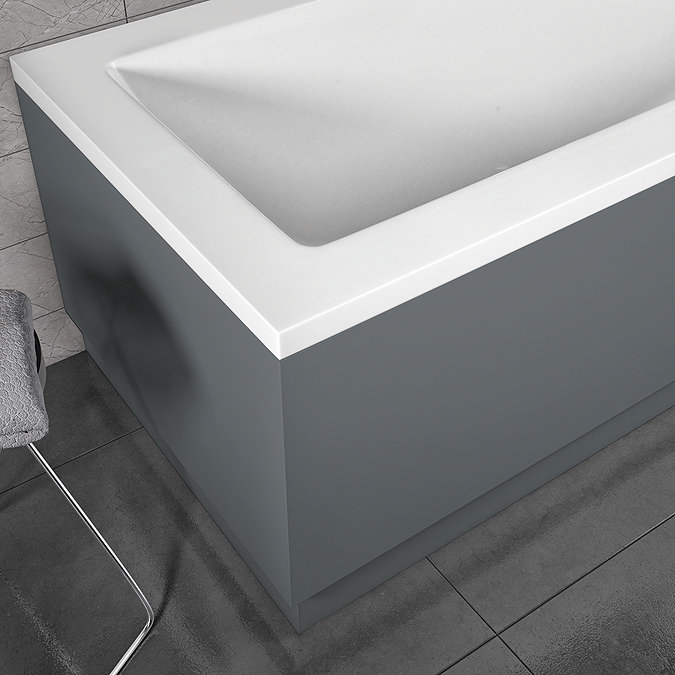 700mm Waterproof Gloss Grey End Bath Panel & Plinth