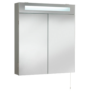 750 x 625mm Stainless Steel Bathroom Cabinet w/ 2 Doors & Light - Ex Display (A) Profile Large Image