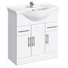 Alaska 750mm Vanity Unit (High Gloss White - Depth 330mm) Large Image