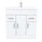 Toreno Vanity Sink With Cabinet - 800mm Modern High Gloss White  In Bathroom Large Image