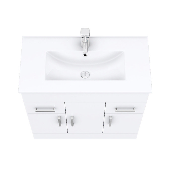 Toreno Vanity Sink With Cabinet - 800mm Modern High Gloss White  additional Large Image