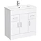 Turin Vanity Sink With Cabinet - 800mm Modern High Gloss White Large Image