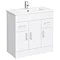 Toreno Vanity Sink With Cabinet - 800mm Modern High Gloss White at ...