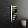 800 x 500mm Brushed Brass Straight Heated Towel Rail