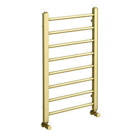 800 x 500mm Brushed Brass Straight Heated Towel Rail