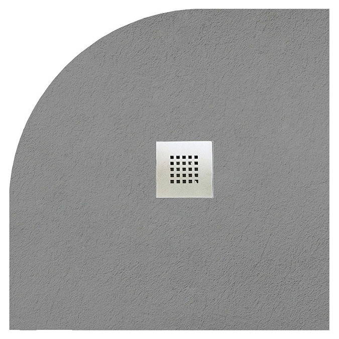 800 x 800mm Graphite Slate Effect Quadrant Shower Tray In Bathroom Large Image