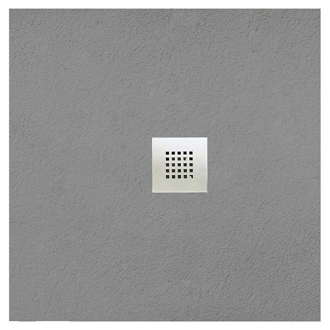 800 x 800mm Graphite Slate Effect Square Shower Tray In Bathroom Large Image