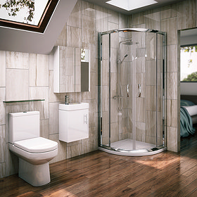 Newark Quadrant Shower Enclosure with En-suite Set Large Image