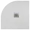 800 x 800mm White Slate Effect Quadrant Shower Tray + Chrome Waste  In Bathroom Large Image