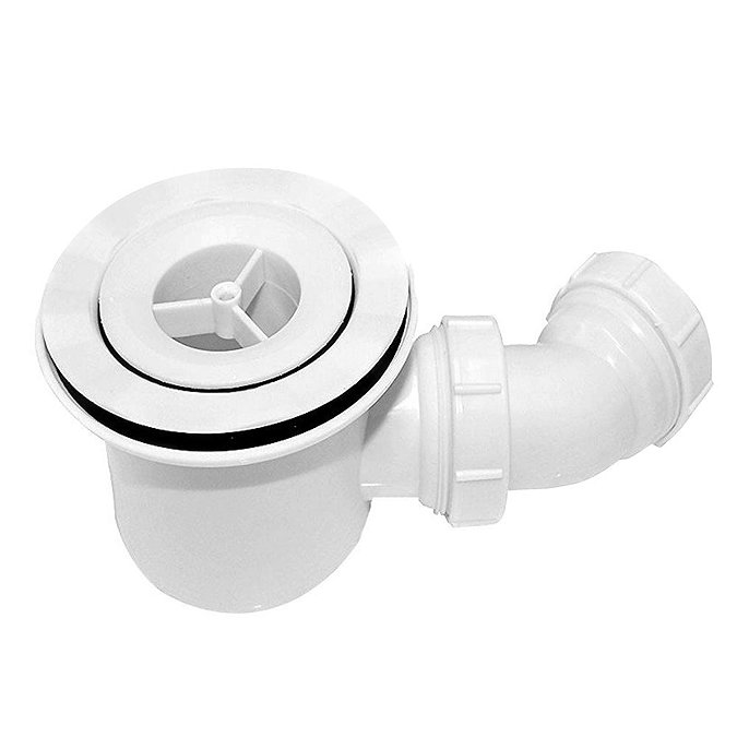 800 x 800mm White Slate Effect Square Shower Tray + Chrome Grill Waste  Standard Large Image