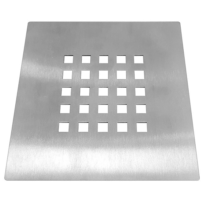800 x 800mm White Slate Effect Square Shower Tray + Chrome Waste  Profile Large Image