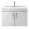 800mm Gloss Grey Mist 2 Door Wall Hung Vanity Unit Large Image