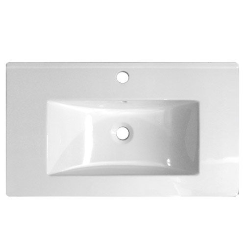 Nova Vanity Sink With Cabinet - 800mm Modern High Gloss White Profile Large Image