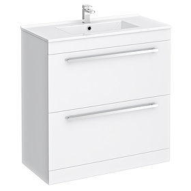 Nova Vanity Sink With Cabinet - 800mm Modern High Gloss White Large Image