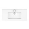 Nova 800mm Wall Hung Vanity Sink with Cabinet - Modern High Gloss White  Profile Large Image