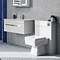 Nova 800mm Wall Hung Vanity Sink with Cabinet - Modern High Gloss White  Standard Large Image