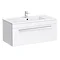 Nova Wall Hung Vanity Sink With Cabinet - 800mm Modern High Gloss White Large Image