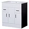 Modena 800 x 400mm White & Ebony Brown Vanity Unit w/ Ceramic Basin - VTMEB800 Large Image