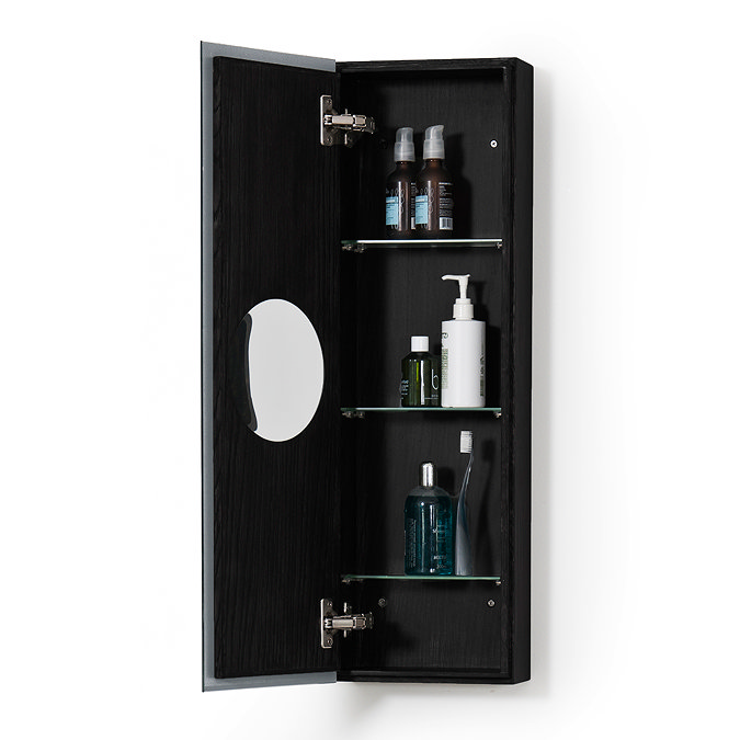 800mm Slimline Mirror Cabinet Dark Oak